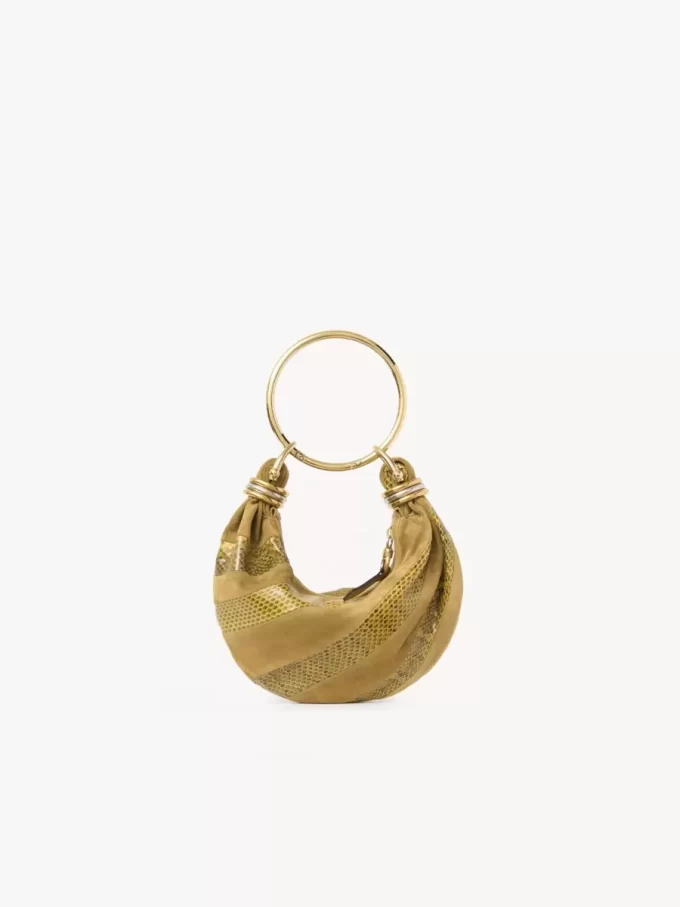 Mini Armband Hobo-väska i mocka och ormskinn Mini Armband Hobo-väska i mocka och ormskinn