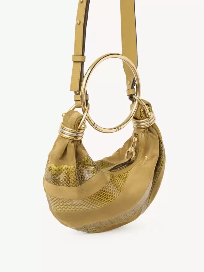 Mini Armband Hobo-väska i mocka och ormskinn Mini Armband Hobo-väska i mocka och ormskinn