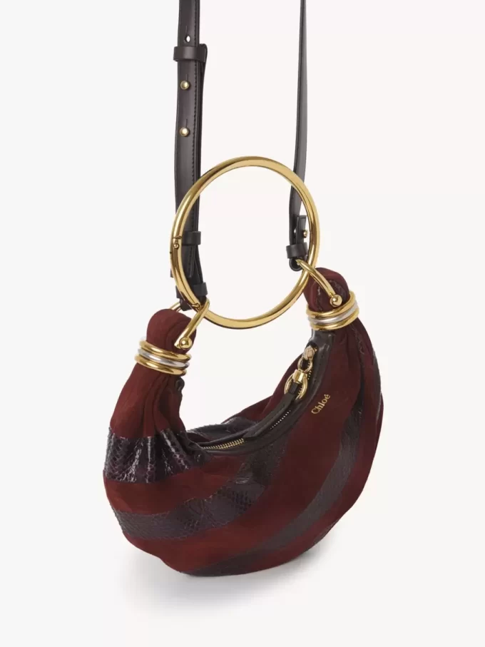Mini Armband Hobo-väska i mocka och ormskinn Mini Armband Hobo-väska i mocka och ormskinn
