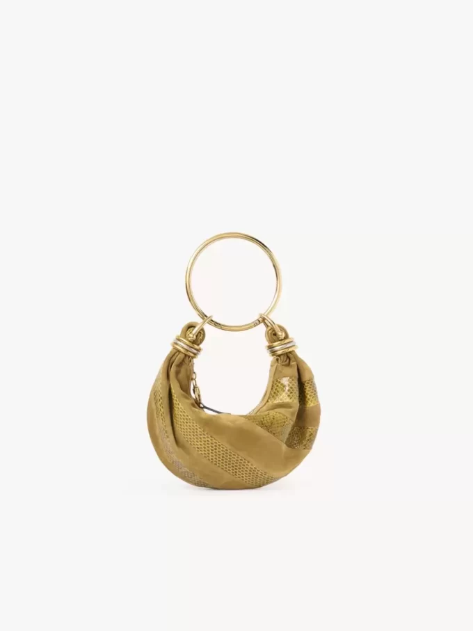 Mini Armband Hobo-väska i mocka och ormskinn Mini Armband Hobo-väska i mocka och ormskinn