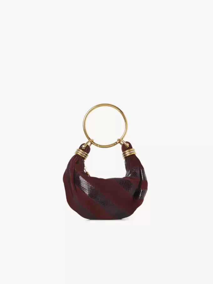 Mini Armband Hobo-väska i mocka och ormskinn Mini Armband Hobo-väska i mocka och ormskinn