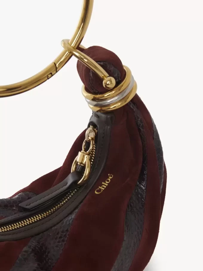 Mini Armband Hobo-väska i mocka och ormskinn Mini Armband Hobo-väska i mocka och ormskinn
