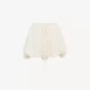 Minishorts i sidenmousseline med blommig spets Minishorts i sidenmousseline med blommig spets