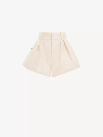 Minishorts med hög midja i bomullscanvas Minishorts med hög midja i bomullscanvas