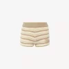 Minishorts med hög midja i virkad bomullskvalitet med logotyp Minishorts med hög midja i virkad bomullskvalitet med logotyp