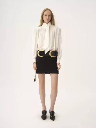 Rak minikjol i ullblandad jacquard Rak minikjol i ullblandad jacquard
