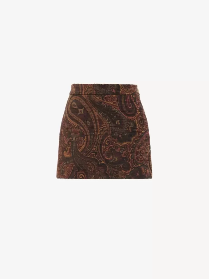 Rak minikjol i vävd jacquard Rak minikjol i vävd jacquard