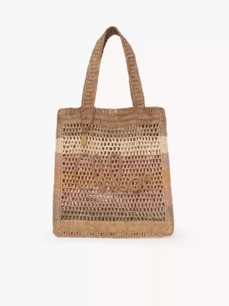 Sommarväska med bananmotiv i raffia Sommarväska med bananmotiv i raffia