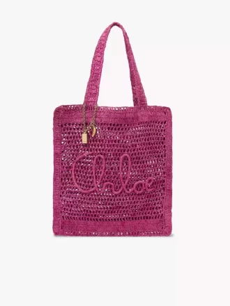 Sommarväska med bananmotiv i raffia Sommarväska med bananmotiv i raffia