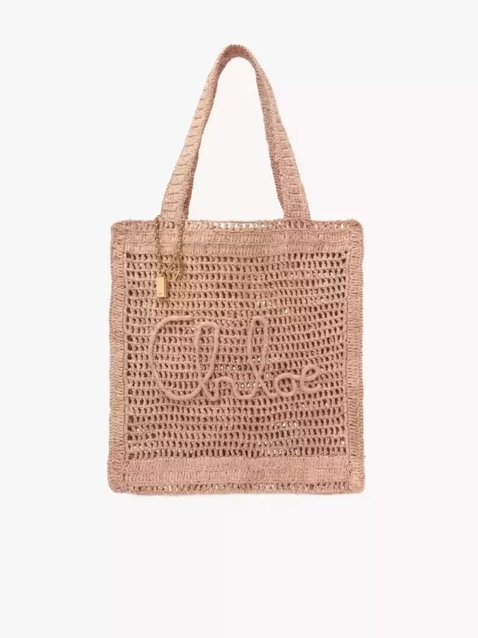 Sommarväska med bananmotiv i raffia Sommarväska med bananmotiv i raffia