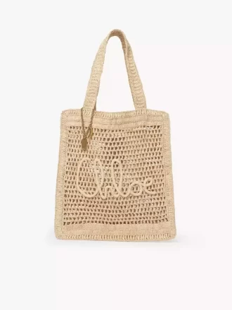 Sommarväska med bananmotiv i raffia Sommarväska med bananmotiv i raffia