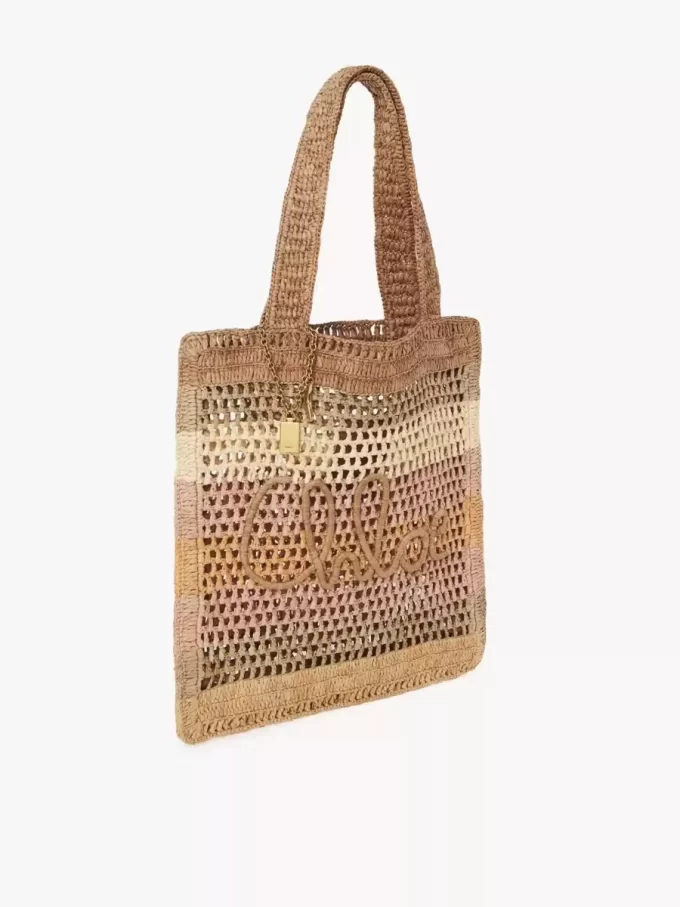 Sommarväska med bananmotiv i raffia Sommarväska med bananmotiv i raffia