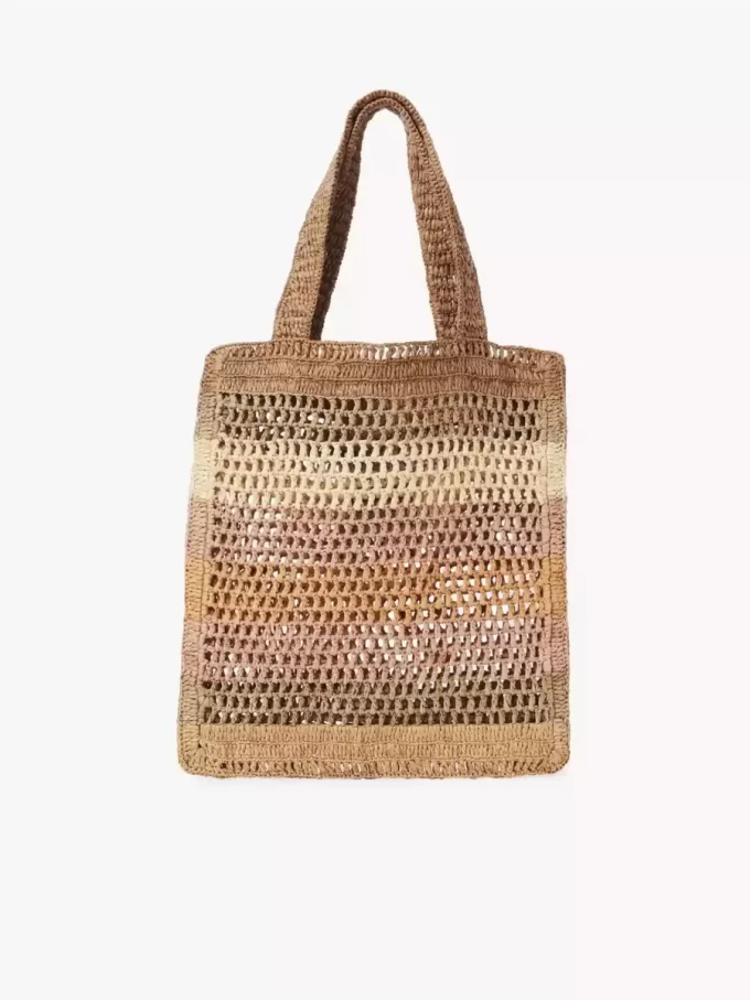Sommarväska med bananmotiv i raffia Sommarväska med bananmotiv i raffia