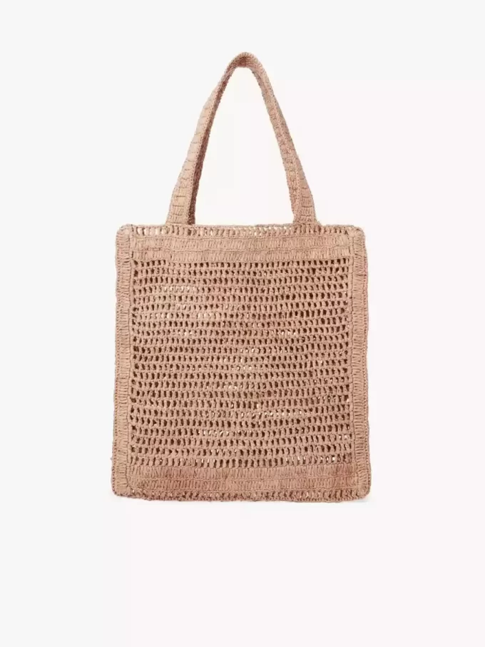Sommarväska med bananmotiv i raffia Sommarväska med bananmotiv i raffia