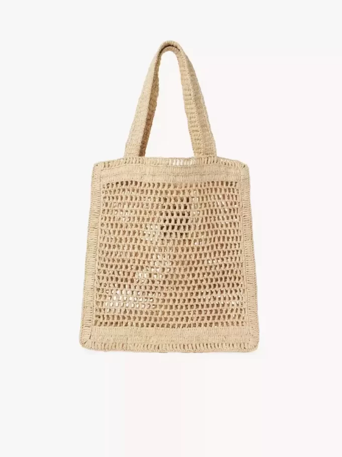 Sommarväska med bananmotiv i raffia Sommarväska med bananmotiv i raffia