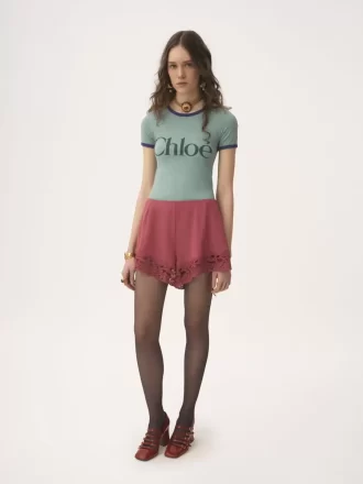 T-shirt med logotyp i bomullsblandad jersey T-shirt med logotyp i bomullsblandad jersey