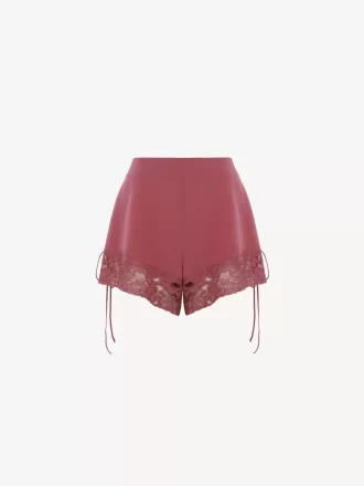 Underklädeshorts med spetskant i crêpe de chine Underklädeshorts med spetskant i crêpe de chine