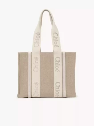Woody tote-väska i linne Woody tote-väska i linne