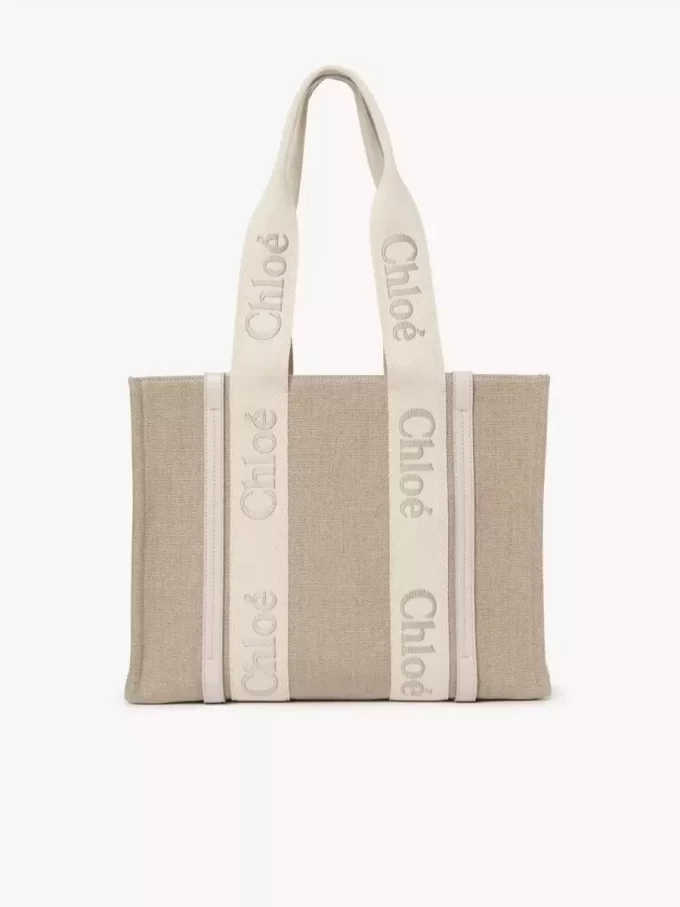 Woody tote-väska i linne Woody tote-väska i linne