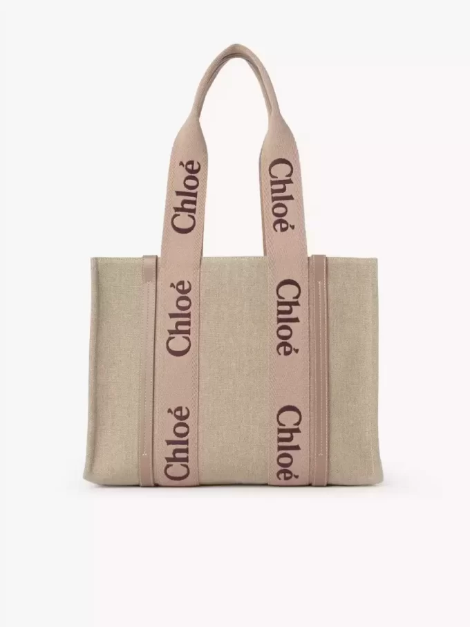 Woody tote-väska i linne Woody tote-väska i linne