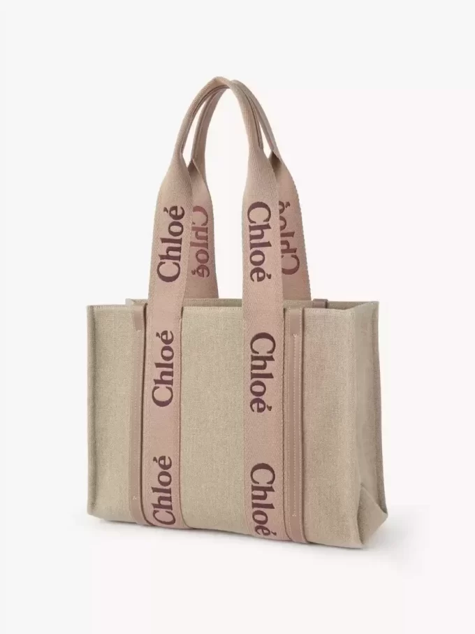 Woody tote-väska i linne Woody tote-väska i linne