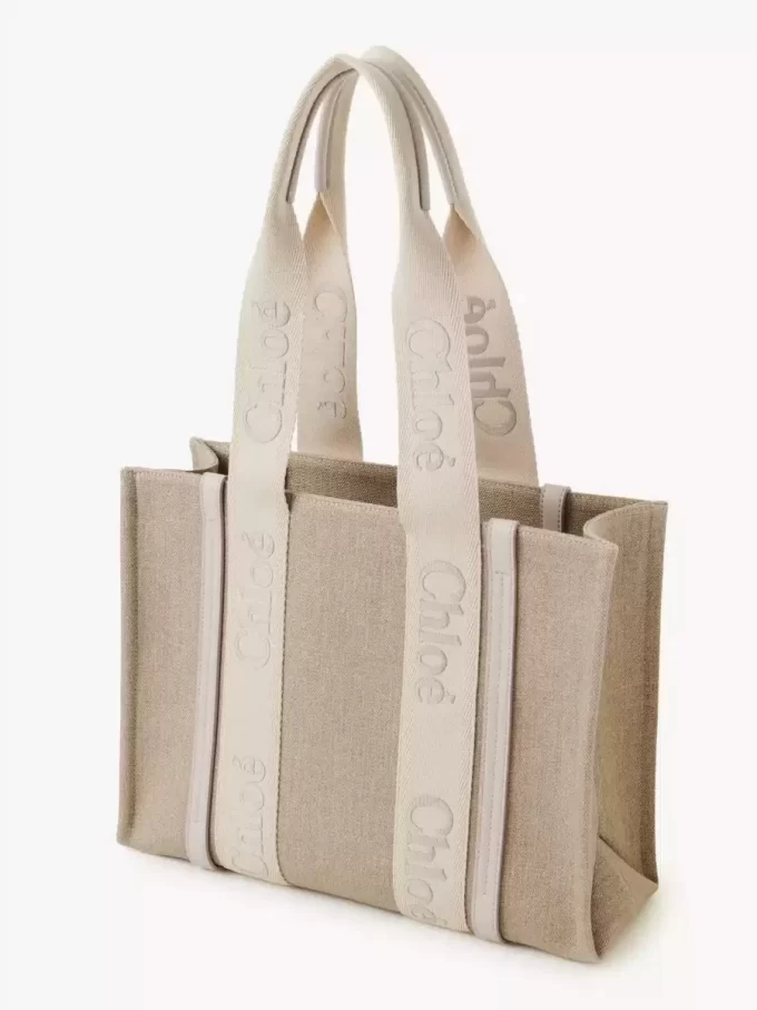 Woody tote-väska i linne Woody tote-väska i linne
