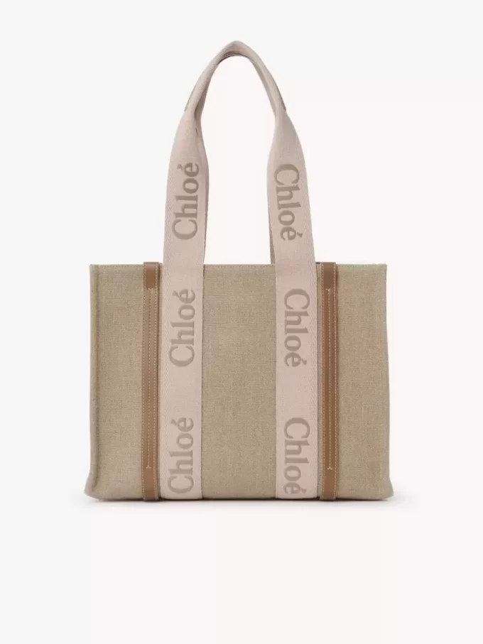Woody tote-väska i linne Woody tote-väska i linne
