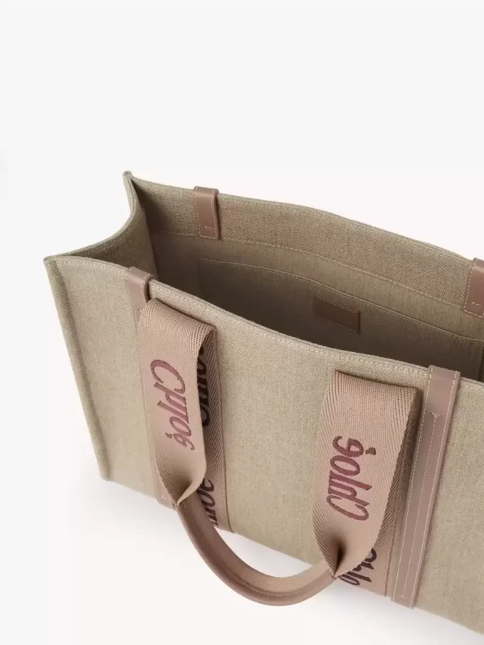 Woody tote-väska i linne Woody tote-väska i linne