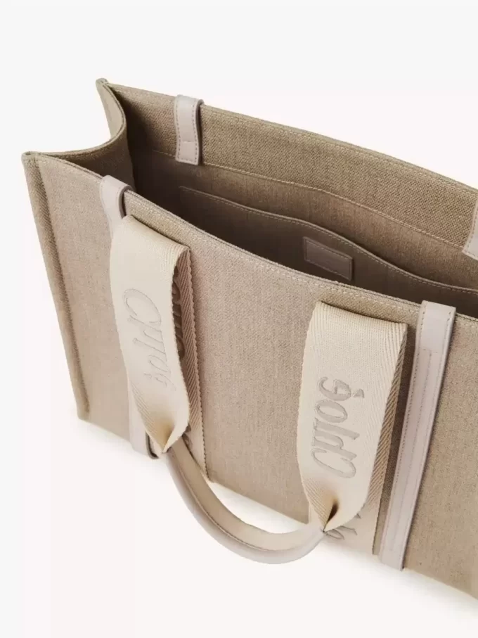 Woody tote-väska i linne Woody tote-väska i linne