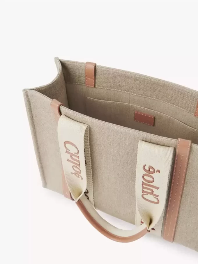Woody tote-väska i linne Woody tote-väska i linne