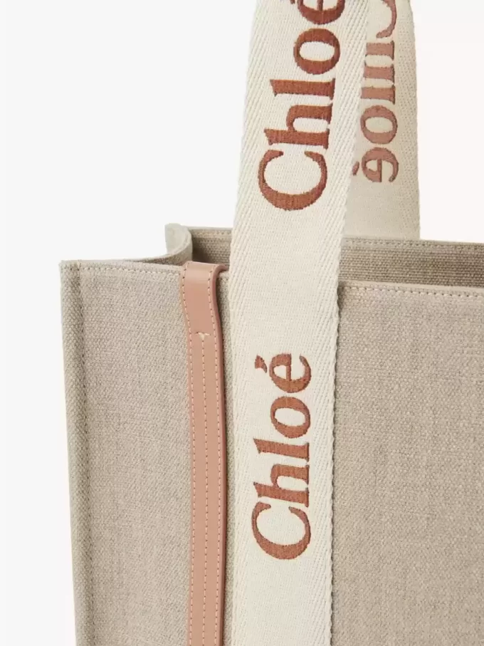 Woody tote-väska i linne Woody tote-väska i linne