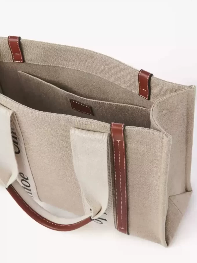 Woody tote-väska i linne Woody tote-väska i linne