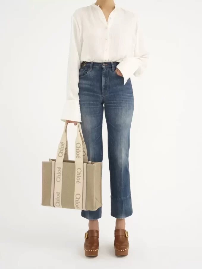 Woody tote-väska i linne Woody tote-väska i linne