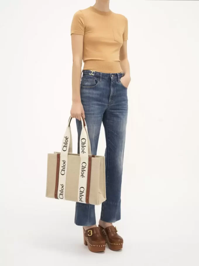 Woody tote-väska i linne Woody tote-väska i linne